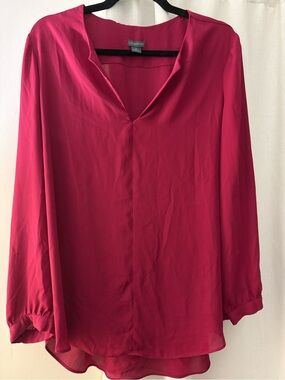 Paraphrase Fuchsia V-Neck Long Sleeve Blouse